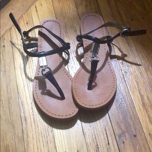 Coach leather flip flops 5.5
